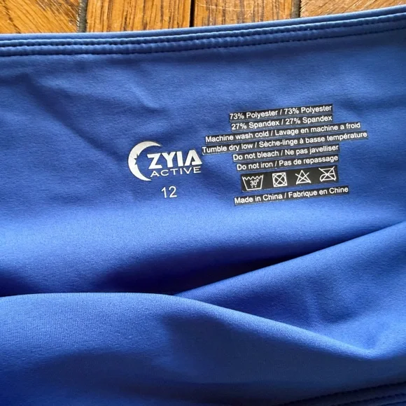 ZYIA Blue Leggings with Orange Accent - Picture 3 of 5